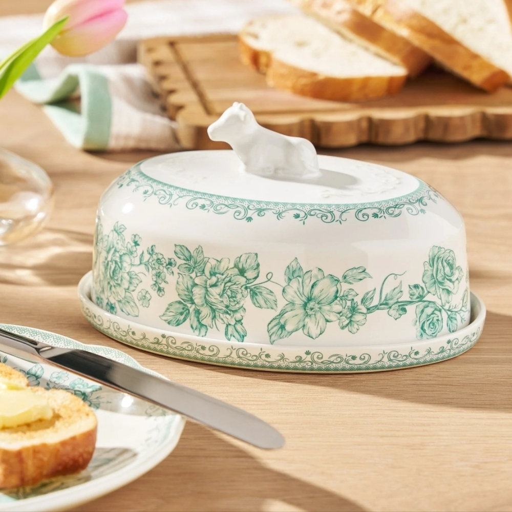 💕 New 2025 Pioneer Woman Agatha Green Butter Dish